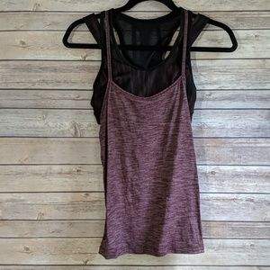 Lululemon Tank Top with Bra Purple Burgendy